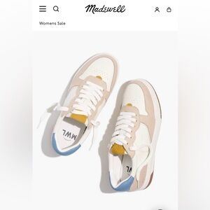 Madewell Women's Cream, Tan, and Blue Sneakers